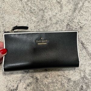 Kate Spade Black and White Leather Clutch